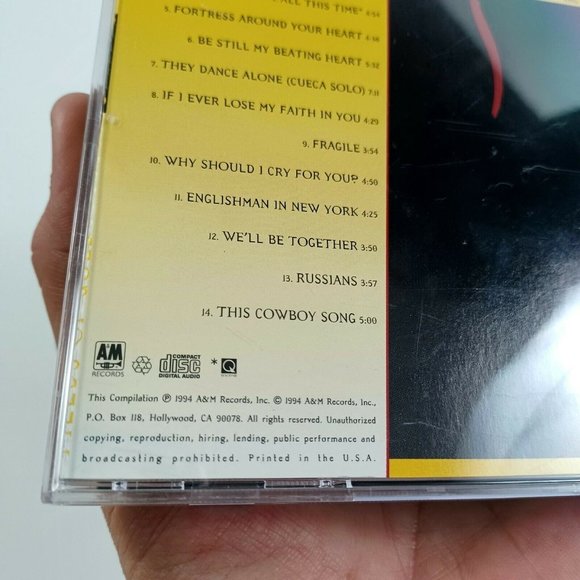 🔥4/$20 The Best Of Sting CD Fields Of Gold 1984-1994 -Vintage  *MINIMAL WEAR - Picture 10 of 13